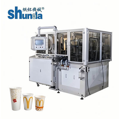 Qualität Automatische Papierschalen-Maschine, Hochgeschwindigkeitsmaschine 100cups/min der automatischen kalten Getränkpapierschale Fabrik